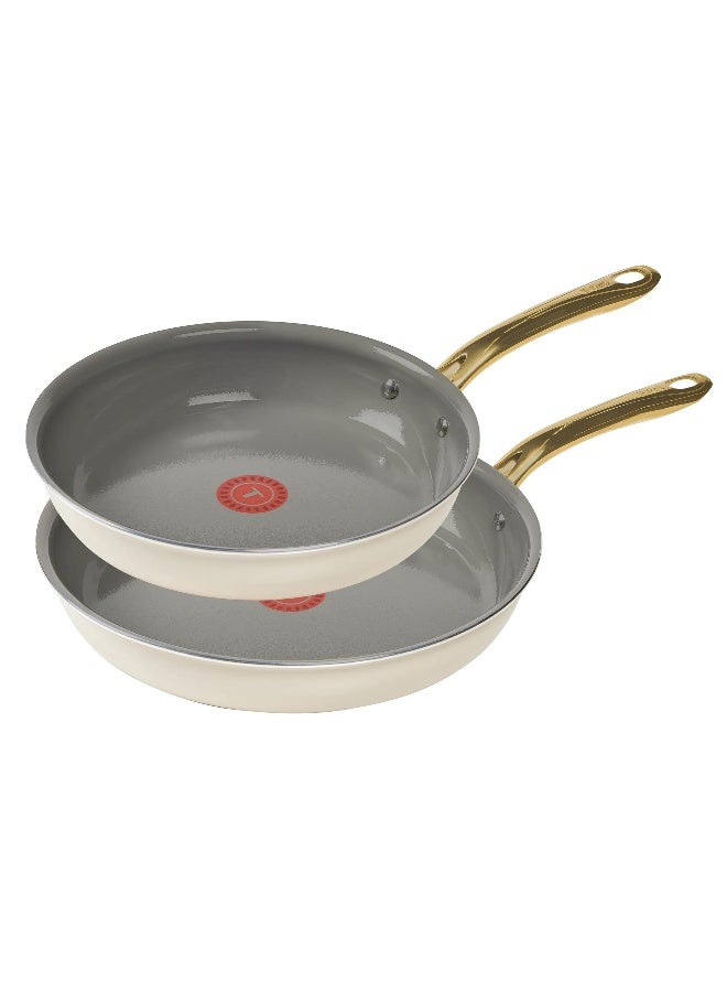T-fal Preserve Ceramic Non-Stick, 2 Piece Frypan Set, 8.5 Inch and 11 Inch, Almond Butter, C494S263 - Image 2