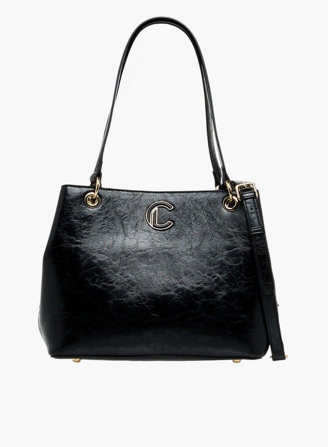 لو كونفورت حقيبة يد نسائية بتصميم بارز مع حزام قابل للفصل وإغلاق بسحاب - Image 1