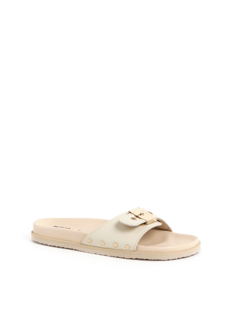 شول MULES OFF WHITE/OFF WHITE PESCURA ANNE