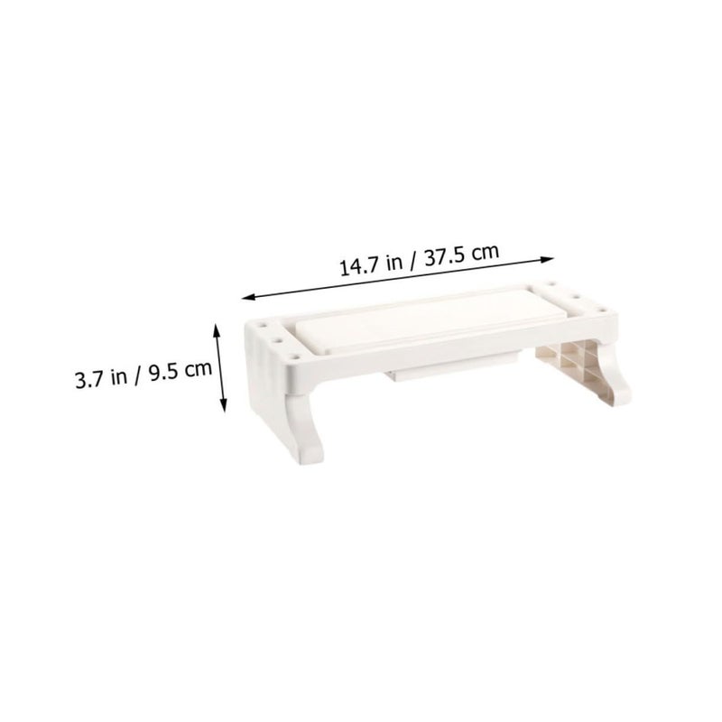White Elevated Laptop Stand Desktop Shelf Organizer with Pen Storage for Home Office - Image 3