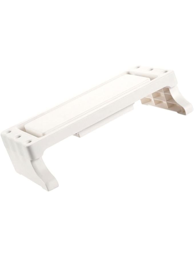 White Elevated Laptop Stand Desktop Shelf Organizer with Pen Storage for Home Office - Image 1