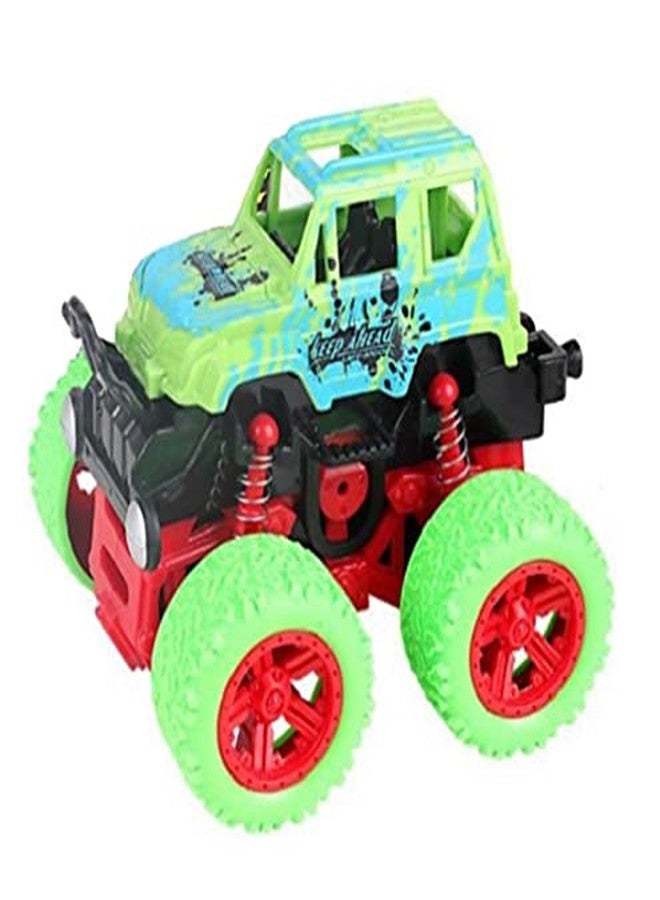 IndusBay® 4WD Monster Truck Offroad Cars Push and Go Toy Trucks Friction Powered Cars 4 Wheel Drive Vehicles for Toddlers Children Boys Girls Kids Gift, Green - Image 1