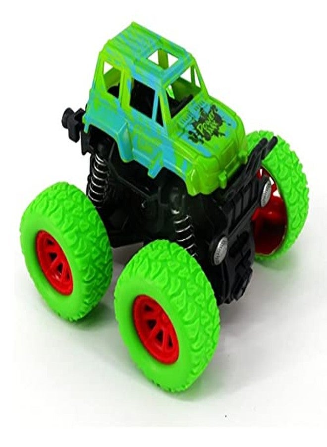 IndusBay® 4WD Monster Truck Offroad Cars Push and Go Toy Trucks Friction Powered Cars 4 Wheel Drive Vehicles for Toddlers Children Boys Girls Kids Gift, Green - Image 3