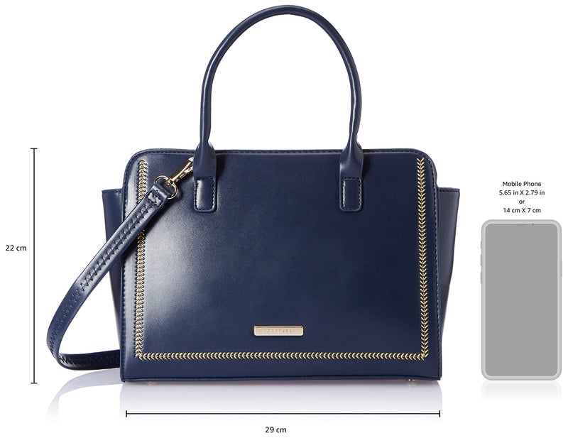 Caprese womens POPPY S Medium NAVY Satchel - Image 3