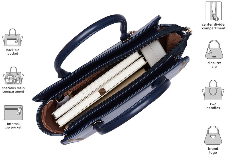 Caprese womens POPPY S Medium NAVY Satchel - Image 2