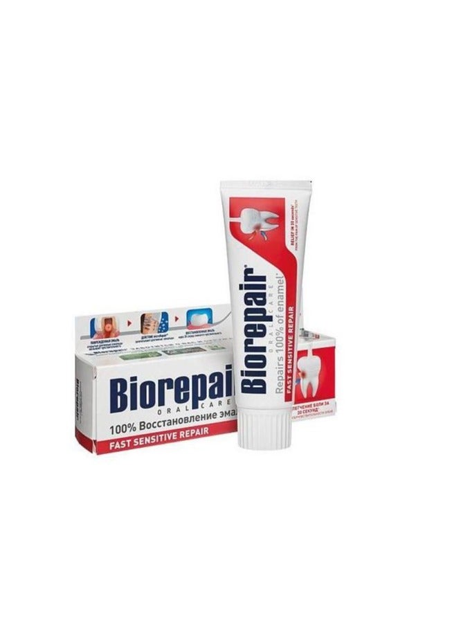 Biorepair معجون أسنان إصلاح سريع وحساس مع microRepair، تركيبة جديدة - 2.5 أونصة سائلة (75 مل) أنابيب (عبوة من 2) - Image 1