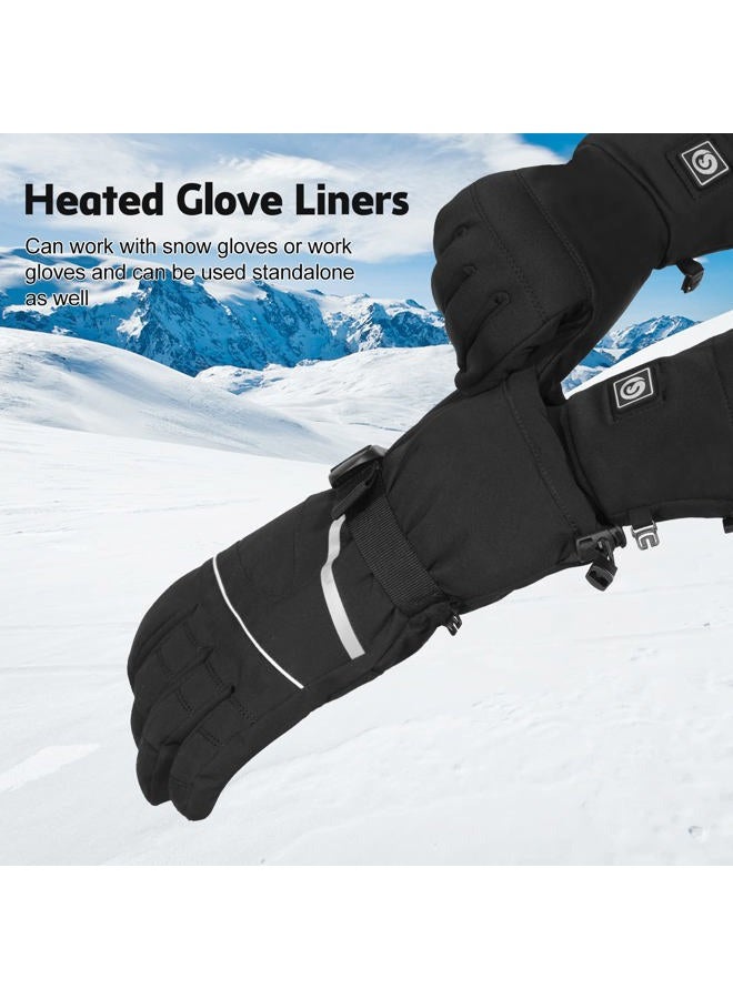 DINSVTA Heated Glove Liners - 7.4V USB Rechargeable Electrical Battery Gloves for Men Women Winter Hand Warmer for Skiing Camping Climbing Hunting Motorcycling Heating Thin Glove Liner (M/L) - Image 2