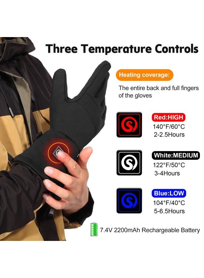 DINSVTA Heated Glove Liners - 7.4V USB Rechargeable Electrical Battery Gloves for Men Women Winter Hand Warmer for Skiing Camping Climbing Hunting Motorcycling Heating Thin Glove Liner (M/L) - Image 3