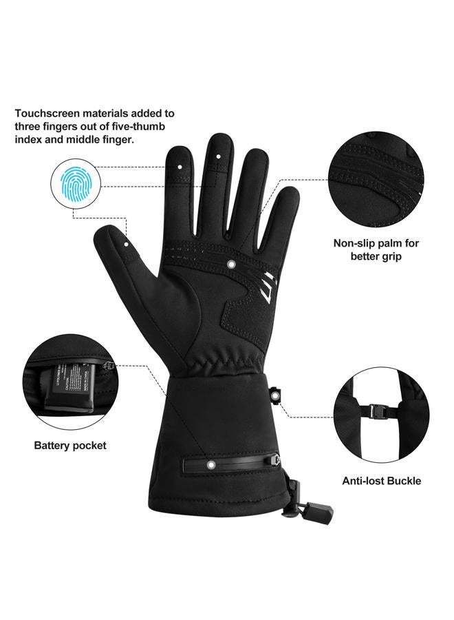 DINSVTA Heated Glove Liners - 7.4V USB Rechargeable Electrical Battery Gloves for Men Women Winter Hand Warmer for Skiing Camping Climbing Hunting Motorcycling Heating Thin Glove Liner (M/L) - Image 4