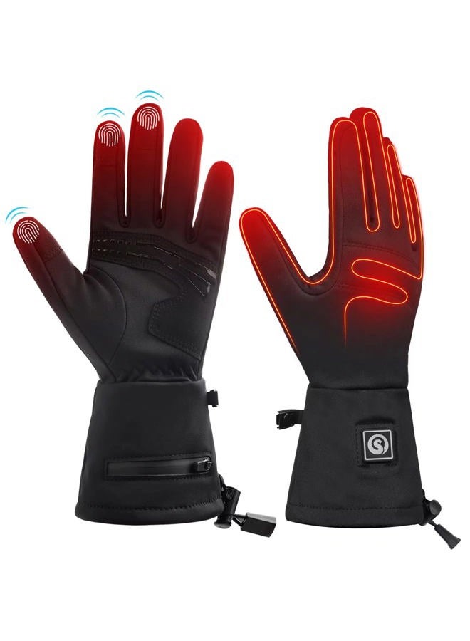 DINSVTA Heated Glove Liners - 7.4V USB Rechargeable Electrical Battery Gloves for Men Women Winter Hand Warmer for Skiing Camping Climbing Hunting Motorcycling Heating Thin Glove Liner (M/L) - Image 1