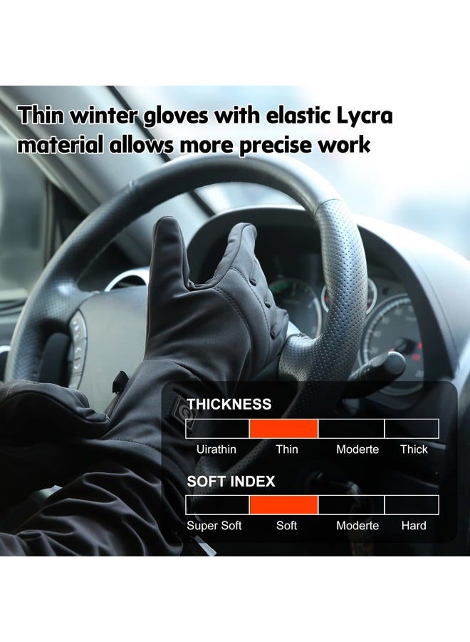 DINSVTA Heated Glove Liners - 7.4V USB Rechargeable Electrical Battery Gloves for Men Women Winter Hand Warmer for Skiing Camping Climbing Hunting Motorcycling Heating Thin Glove Liner (M/L) - Image 5