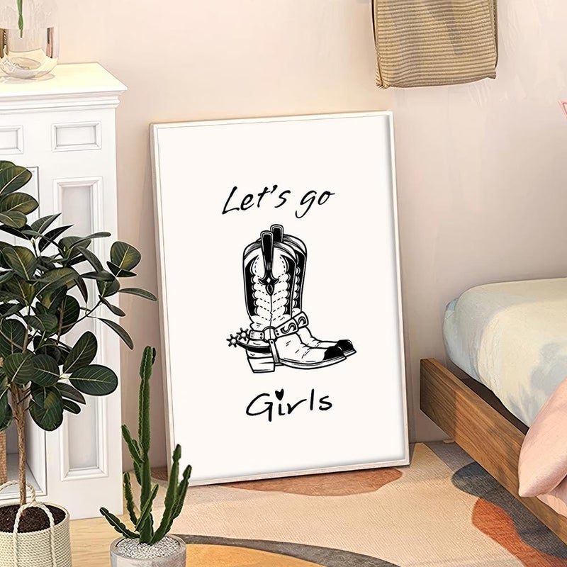 TNESSENTIAL Let's Go Girls Art Canvas Poster, Trendy Wall Art, Girls Aesthetic Decor, Retro Home Decor, Printed Gift - Image 3