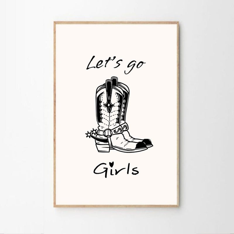 TNESSENTIAL Let's Go Girls Art Canvas Poster, Trendy Wall Art, Girls Aesthetic Decor, Retro Home Decor, Printed Gift - Image 2