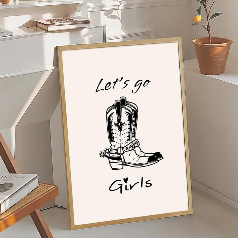 TNESSENTIAL Let's Go Girls Art Canvas Poster, Trendy Wall Art, Girls Aesthetic Decor, Retro Home Decor, Printed Gift - Image 4