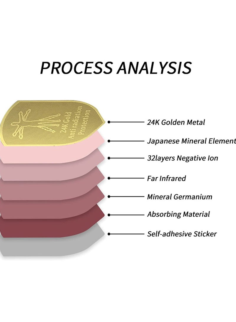 جرين تايجر 10 قطع من ملصقات الهواتف الواقية من الإشعاع، مانعة للإشعاع، مانعة للمجالات الكهرومغناطيسية، ملصقات حماية من الإشعاع، ملصقات درع EMF للهواتف المحمولة وأجهزة الكمبيوتر المحمولة (ذهبية - 10 قطع) - Image 4