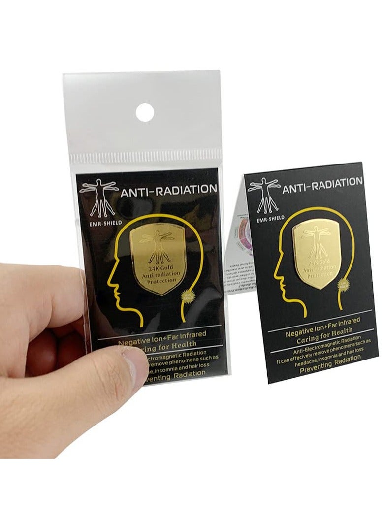 جرين تايجر 10 قطع من ملصقات الهواتف الواقية من الإشعاع، مانعة للإشعاع، مانعة للمجالات الكهرومغناطيسية، ملصقات حماية من الإشعاع، ملصقات درع EMF للهواتف المحمولة وأجهزة الكمبيوتر المحمولة (ذهبية - 10 قطع) - Image 3