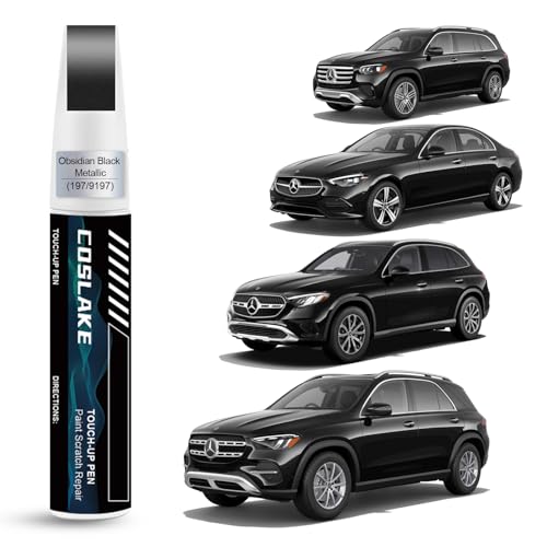 COSLAKE Car Touch Up Paint(Obsidian Black Metallic(197/9197)) for Mercedes-Benz, Car Paint Scratch Repair Kit, Quick & Easy Solution to Repair, 2 in 1 Scratch Remover Pen with Color-Matched - Image 1