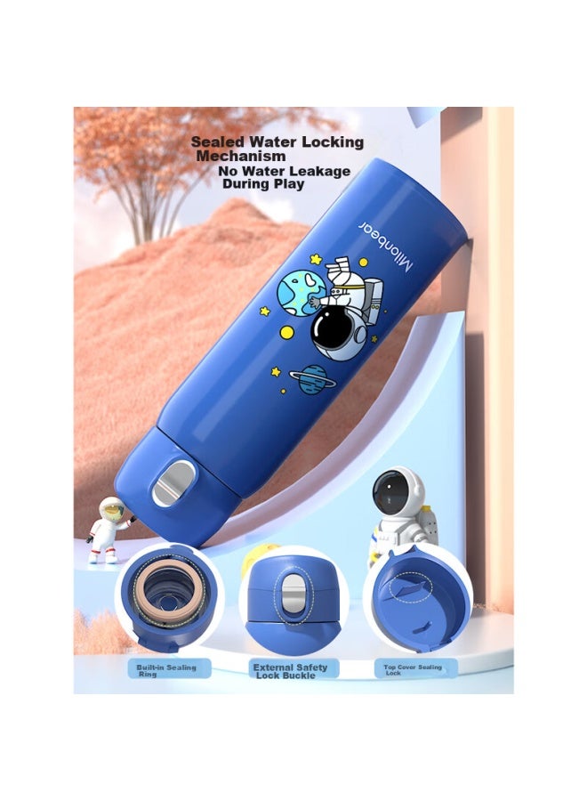 Milonbear Milun Bear Children's Insulated Cup, 316 Food-grade Stainless Steel, Vacuum Insulation, Straw And Direct Drinking Dual-use, Elementary School Student Water Bottle, For Boys - Image 2