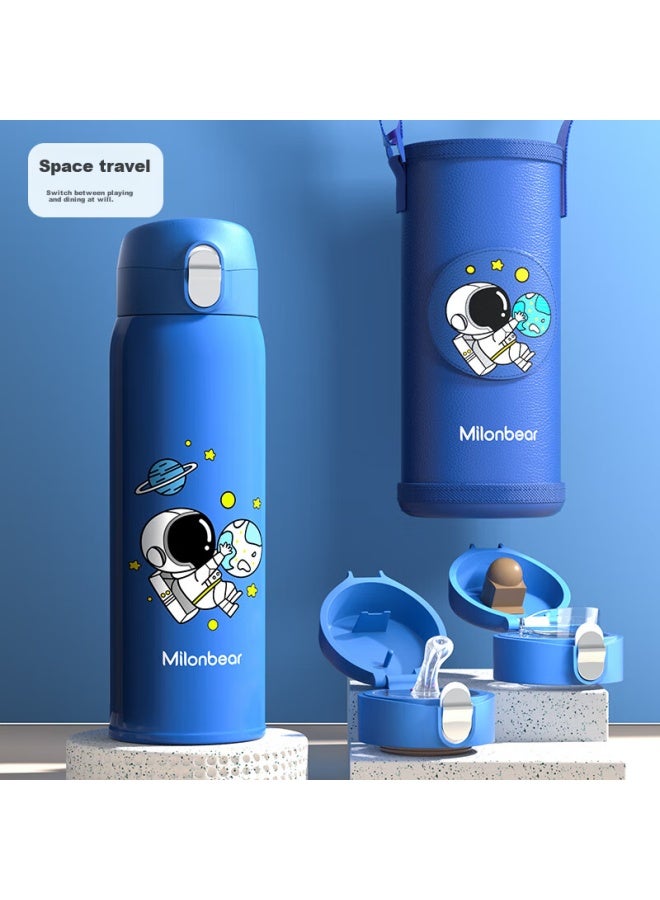 Milonbear Milun Bear Children's Insulated Cup, 316 Food-grade Stainless Steel, Vacuum Insulation, Straw And Direct Drinking Dual-use, Elementary School Student Water Bottle, For Boys - Image 1