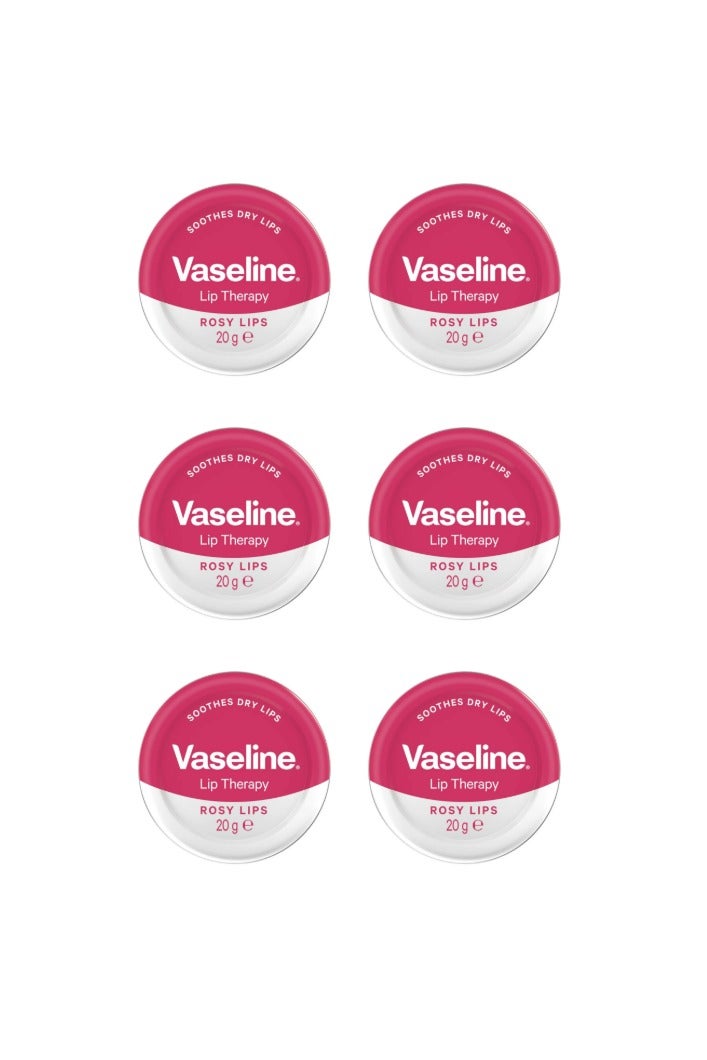 Vaseline Lip Therapy Rosy Lips Petroleum Jelly 20G 6PCS - Image 1
