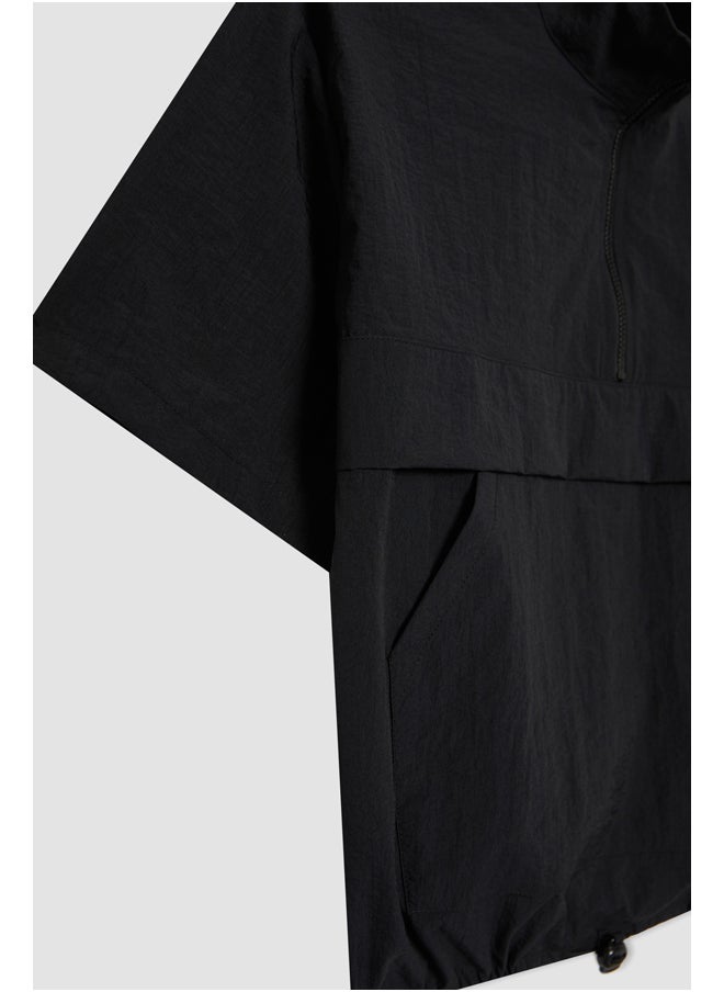 DeFacto - Girl Cropped Fit Woven Short Sleeve Blouse - Image 1