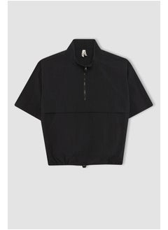 Girl Cropped Fit Woven Short Sleeve Blouse