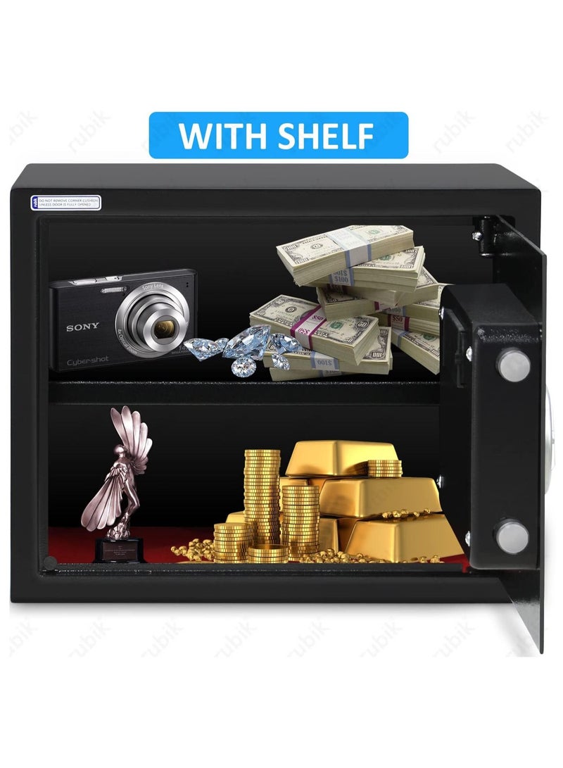 Rubik Safe Box A4 Document Size With Digital Lock and Override Key For Home Office Shop Business RB-30EP (30x38x30cm) Black - Image 3