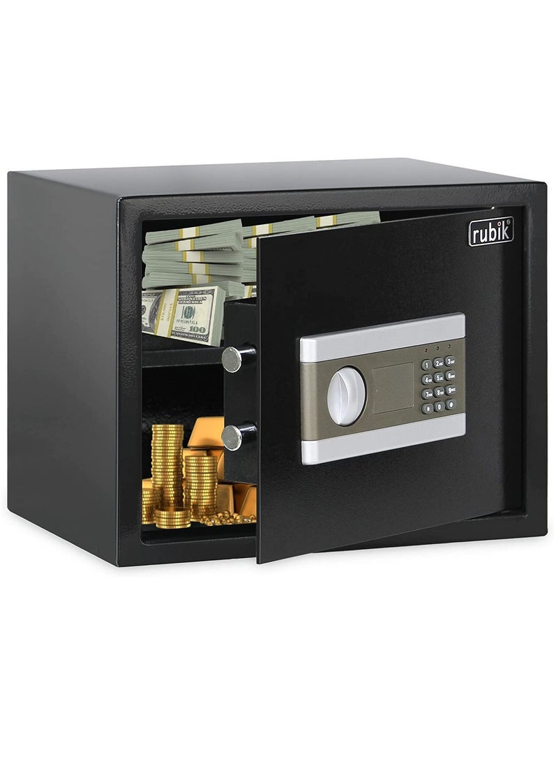 Rubik Safe Box A4 Document Size With Digital Lock and Override Key For Home Office Shop Business RB-30EP (30x38x30cm) Black - Image 2