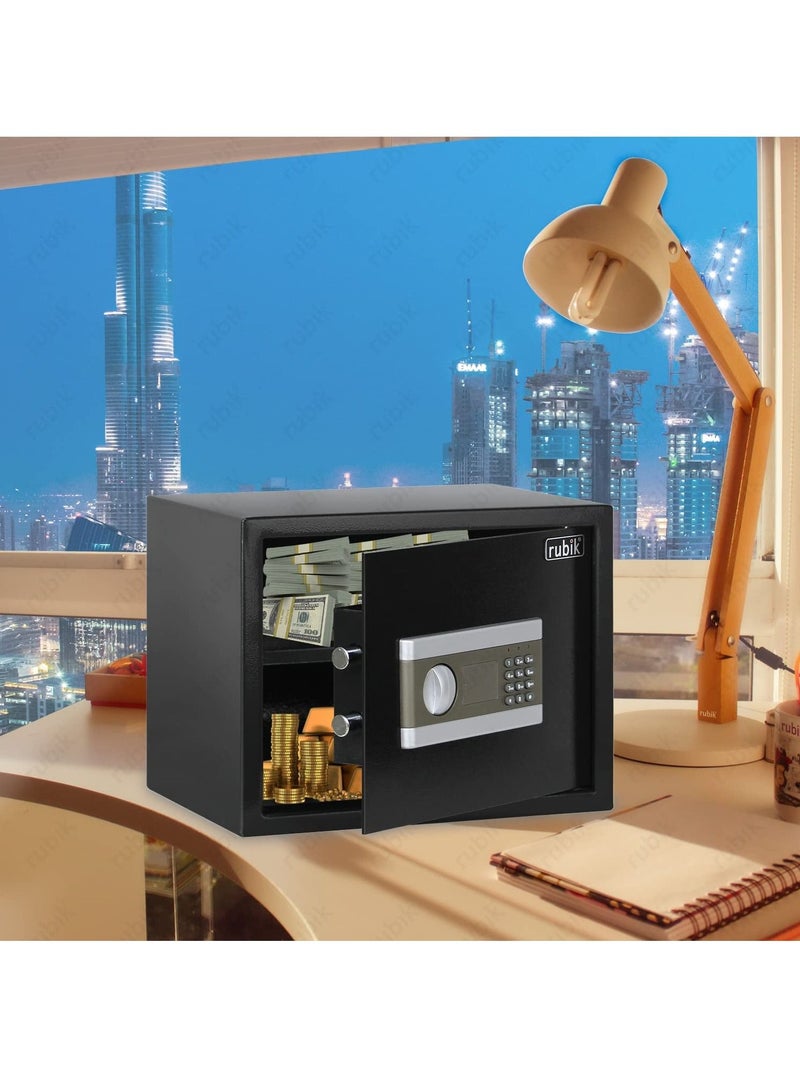 Rubik Safe Box A4 Document Size With Digital Lock and Override Key For Home Office Shop Business RB-30EP (30x38x30cm) Black - Image 5