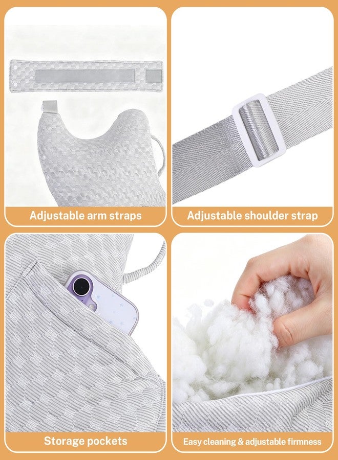 KUAZIDAR Shoulder Pillow Rotator Cuff Pillow - Arm Sling Side Sleeper Pillows for Adults, Post Shoulder Surgery Rotator Cuff Brace, Neck, Shoulder Pain, Post surgery gifts, Light Gray - Image 5