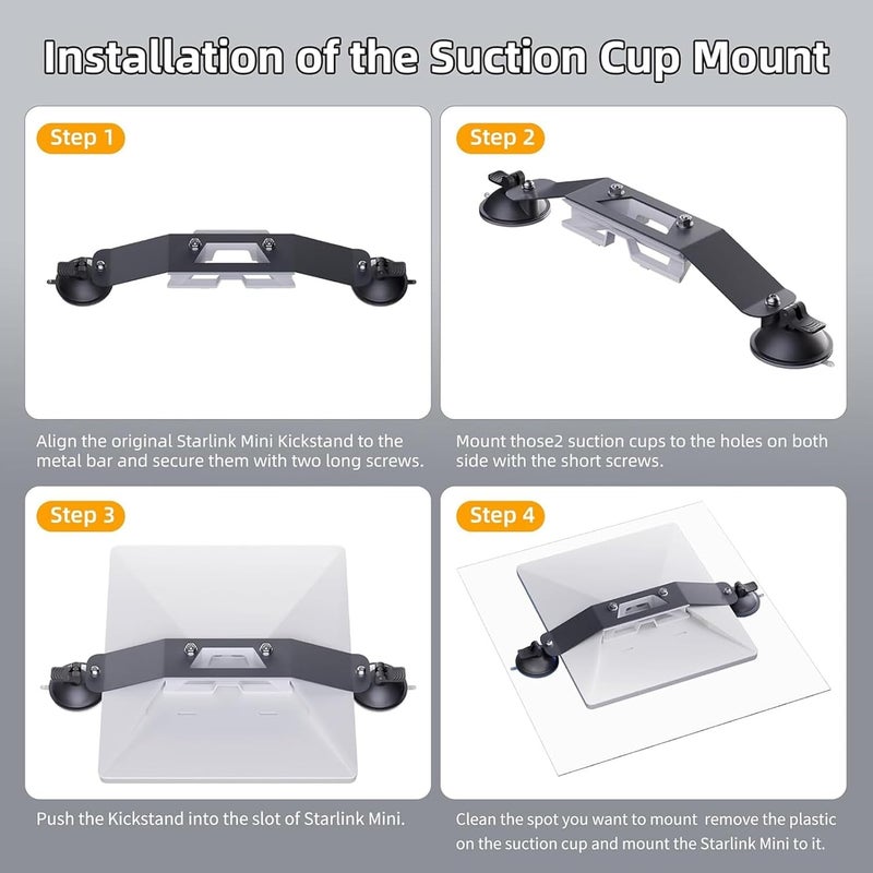 Yunseity for Mini Suction Cup Mount, Alloy Steel Portable Car Mounting Kit for Cars & Sunroofs Satellite Mounting Accessories - Image 5
