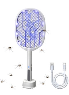 VMK Electric Mosquito Zapper, USB Rechargeable Fly Killer Racket, 5000V High Power Fly Zapper, Bug Zapper Racket with Charging base, Mosquito Killer Racket for Insect Killer for Flies, Gnats, and More