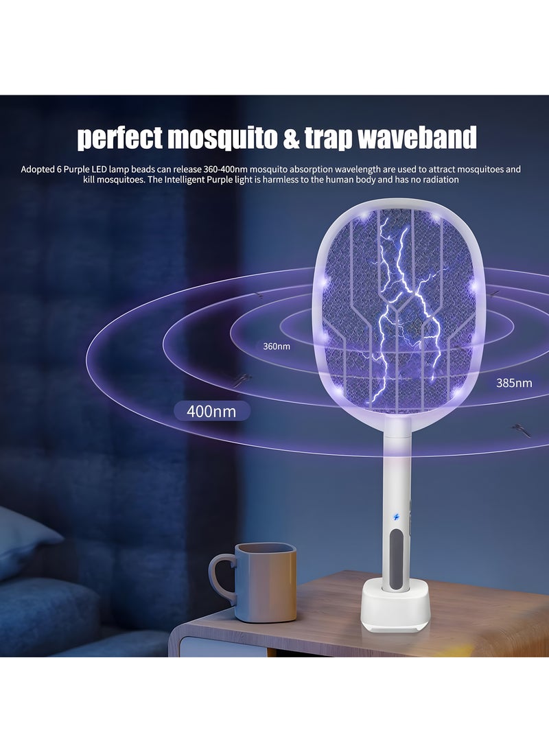 VMK GLOBAL - VMK Electric Mosquito Zapper, USB Rechargeable Fly Killer Racket, 5000V High Power Fly Zapper, Bug Zapper Racket with Charging base, Mosquito Killer Racket for Insect Killer for Flies, Gnats, and More - Image 1