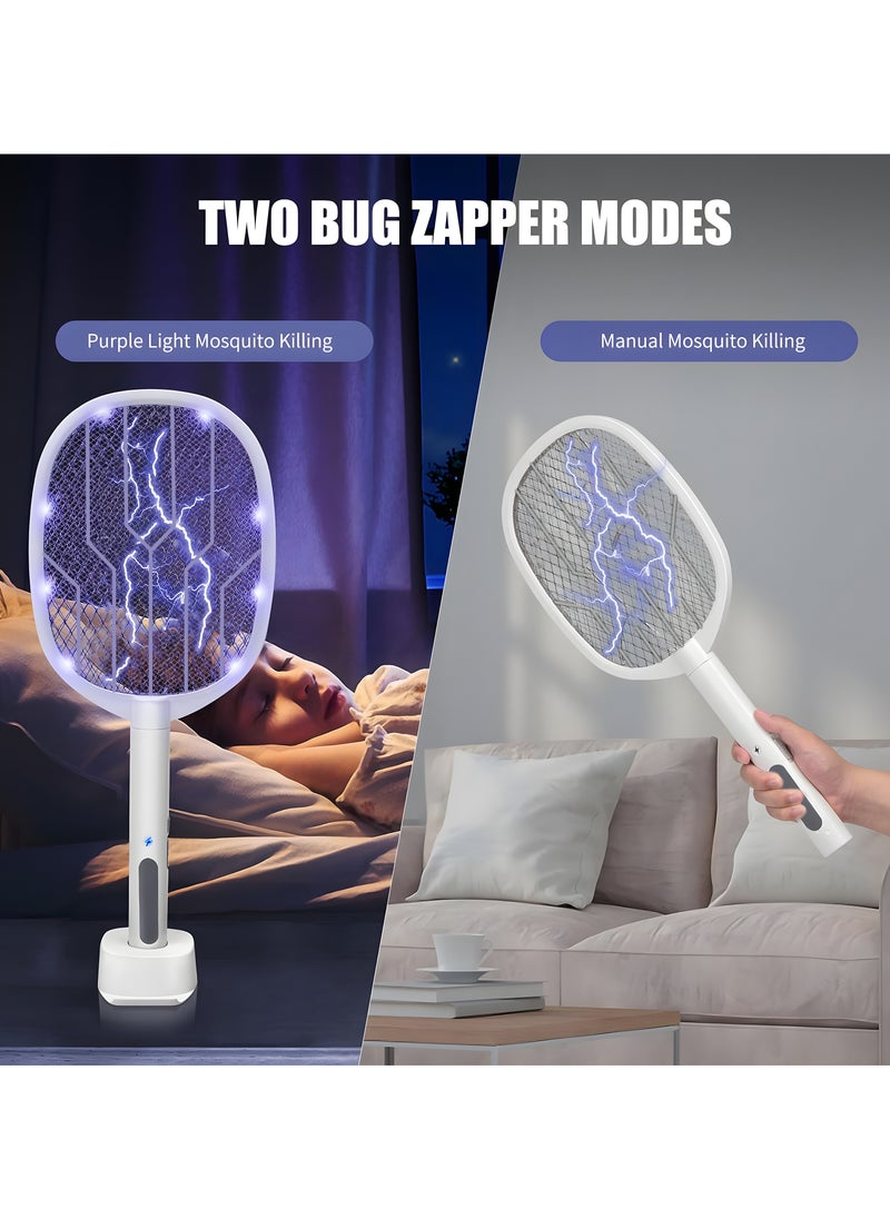 VMK GLOBAL - VMK Electric Mosquito Zapper, USB Rechargeable Fly Killer Racket, 5000V High Power Fly Zapper, Bug Zapper Racket with Charging base, Mosquito Killer Racket for Insect Killer for Flies, Gnats, and More - Image 1