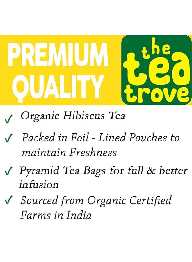 the tea trove Hibiscus 40pcs biodegradable pyramid tea bags pouch - Image 2