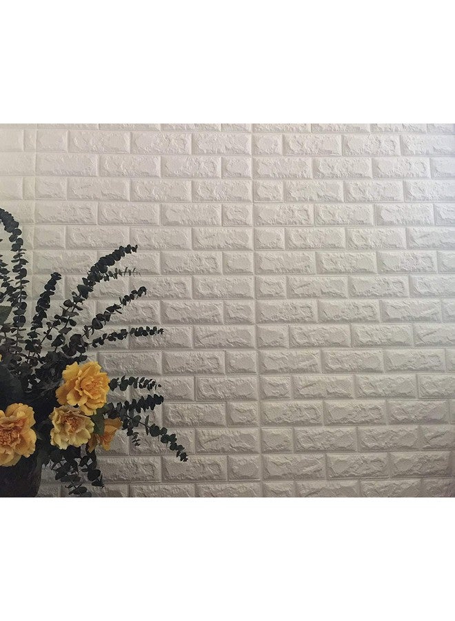 أس تس إل ورق حائط STL Brick - ملصقات حائط ثلاثية الأبعاد ذاتية اللصق من رغوة البولي إيثيلين بتصميم الطوب للمنزل والفندق وغرفة المعيشة وغرفة النوم والمقهى (70 × 77 سم، حوالي 5.8 قدم مربع) أبيض - عبوة من 25 - Image 5