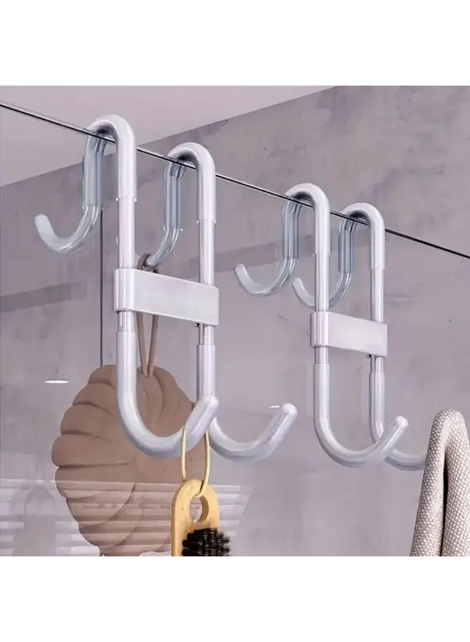 خطاف ثقيل للباب الدش الأسود بدون حفر تركيب مقاوم للصدأ منظف الحمام تخزين المناشف والملابس - Image 1