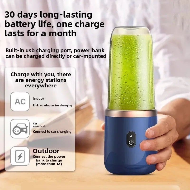 GIOIO Portable Fruit Juice Blenders Summer Personal Electric Mini Bottle Home USB 6 Blades Juicer Cup Machine For Kitchen - Image 2