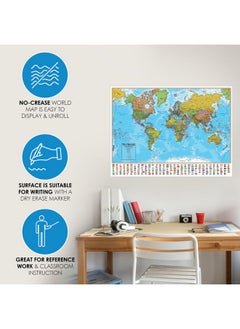 Waypoint Geographic Blue Ocean Series World Wall Map Laminated World Map Poster Educational Wall Art For Home Classroom Or Office Unique Gifts 51” X 38”  - Image 5