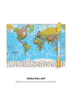 Waypoint Geographic Blue Ocean Series World Wall Map Laminated World Map Poster Educational Wall Art For Home Classroom Or Office Unique Gifts 51” X 38”  - Image 2