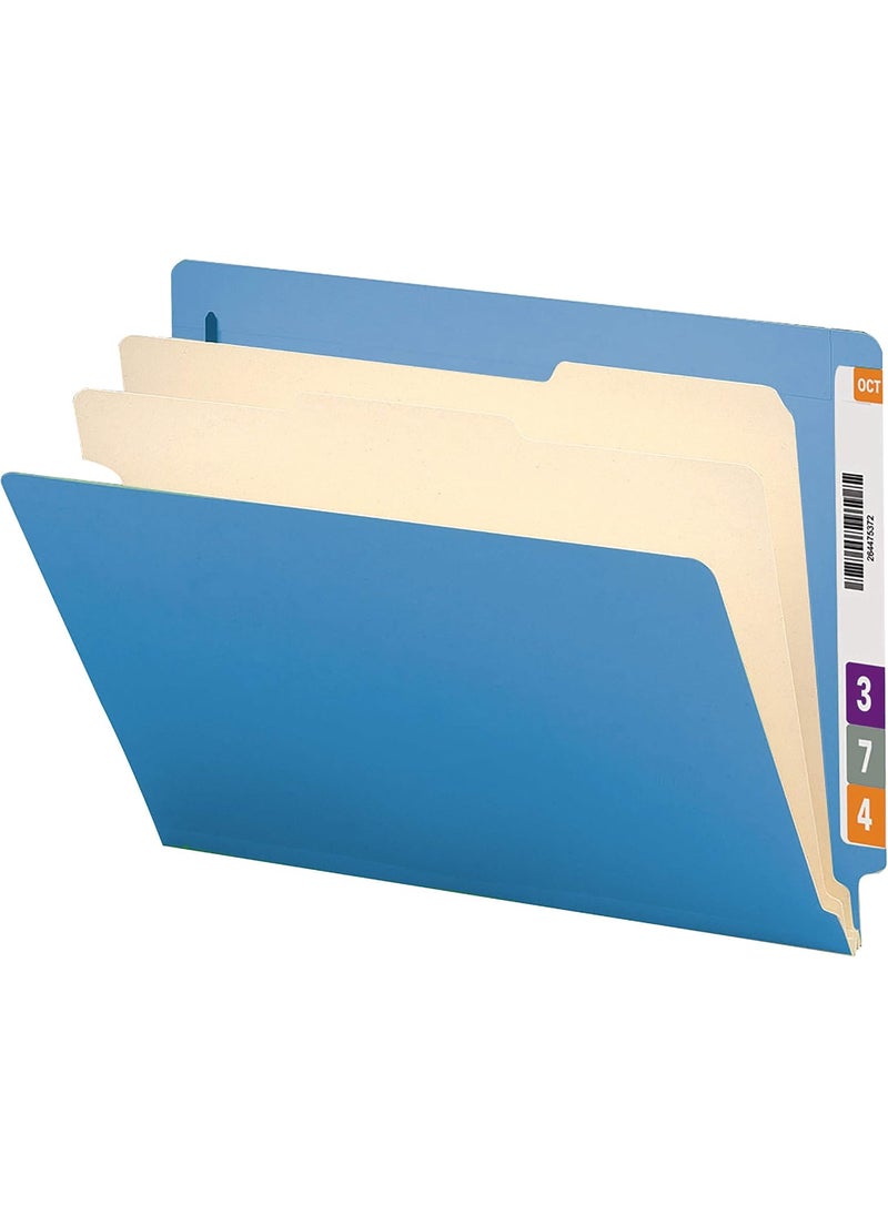 Smead Smead End Tab Classification File Folder 2 Dividers 2 Expansion Letter Size Blue 10 per Box 26836  - Image 1