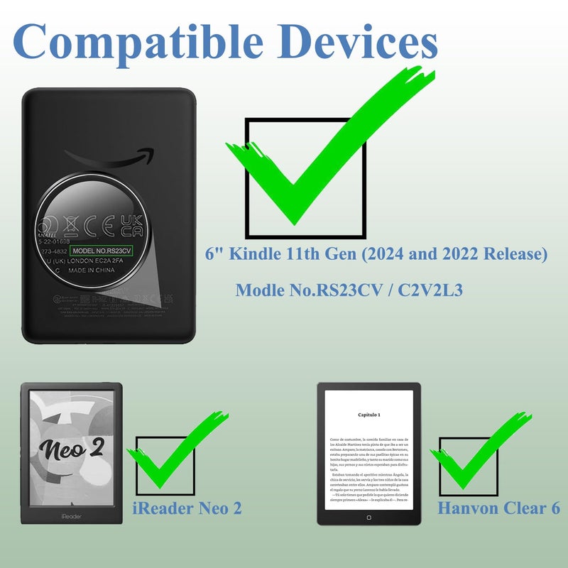 KXOYJAD Clear Case Compatible with Hanvon Clear 6, 6 Inch Kindle 2024 and iReader Neo 2 - Ultra Slim Soft TPU Transparent Cover, Lightweight and Durable Protection (Clear) - Image 2