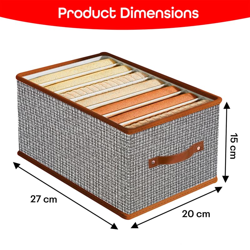 PRIME PICK PRIME PICK 7Layer Foldable Cloth Organizer with Metal Frame Breathable NonWoven Fabric Storage Box Washable Black White for Jeans TShirts Underwear Socks Pack of 6 Home Storage Solution - Image 2