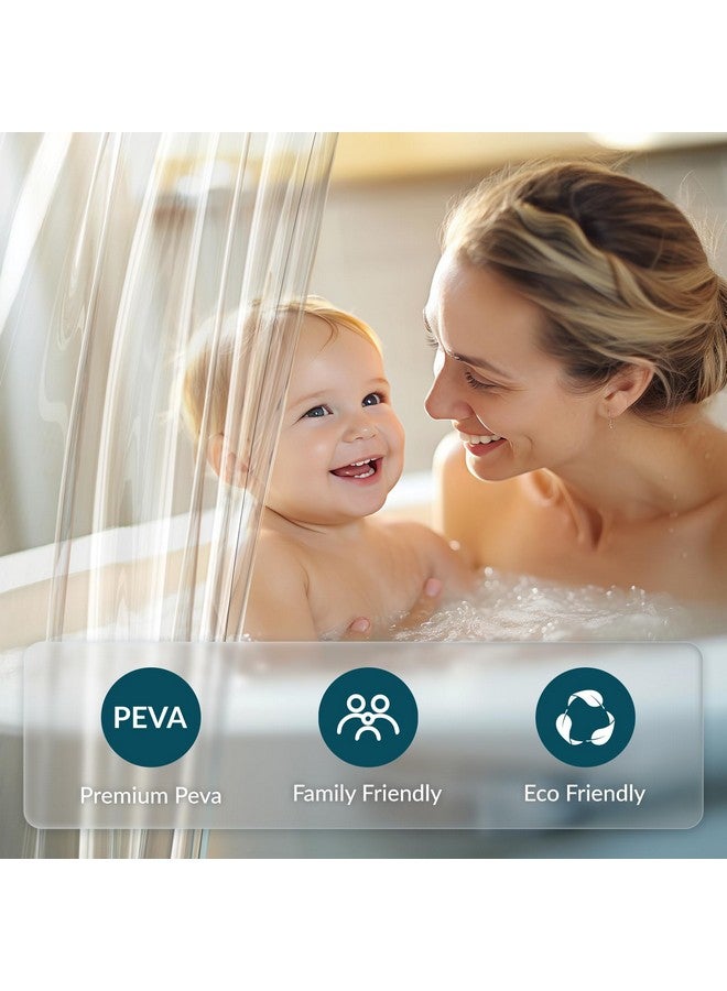 Titanker Clear Shower Curtain Liner, Plastic Shower Liner PEVA 72 x 72 Lightweight Waterproof Shower Curtains for Bathroom with Magnets and Rustproof Grommets - Image 2