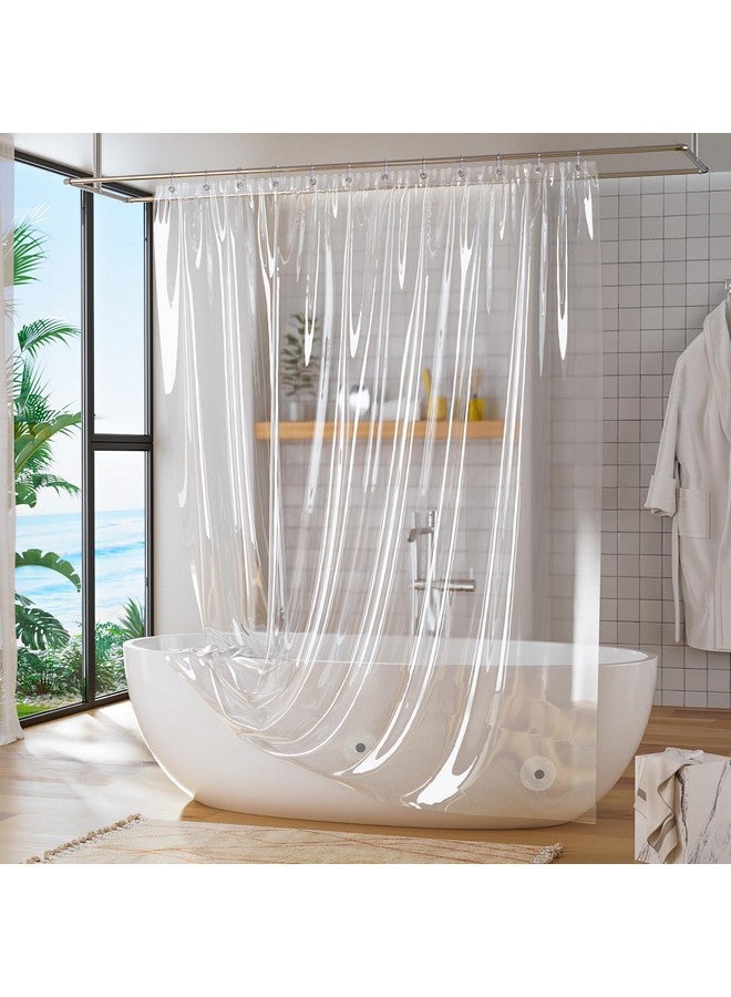 Titanker Clear Shower Curtain Liner, Plastic Shower Liner PEVA 72 x 72 Lightweight Waterproof Shower Curtains for Bathroom with Magnets and Rustproof Grommets - Image 4