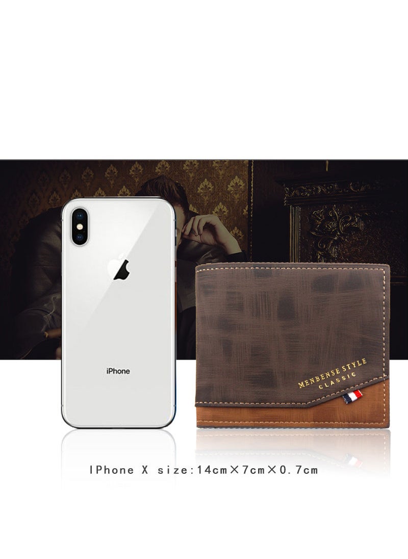 MenBense - Men's Short Wallet Stylish Card Holder & ID Bag  12*9.5*1.5cm - Image 1