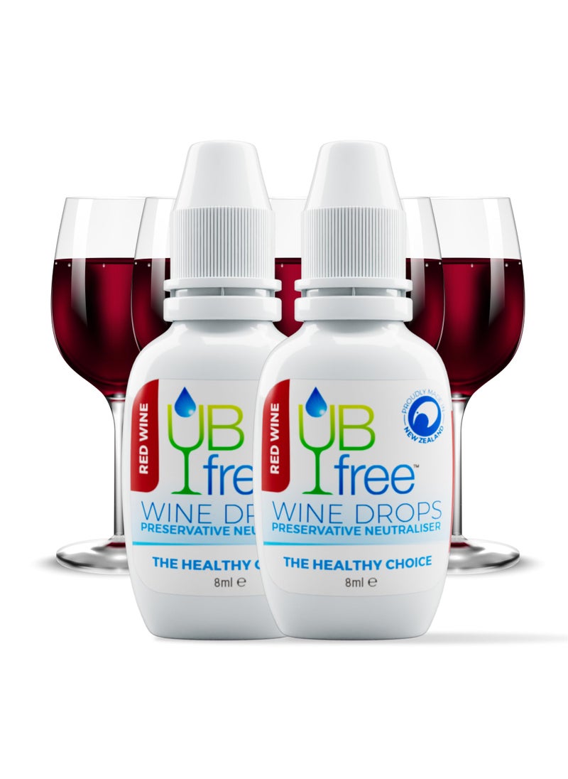 UB FREE UBfree Wine Drops  2pk Red  Removes Sulfites and Histamines from Red Wines  Naturally Eliminate Wine Headaches Sensitivities and Allergies  Odorless and Tasteless  Discrete and Portable  - Image 1