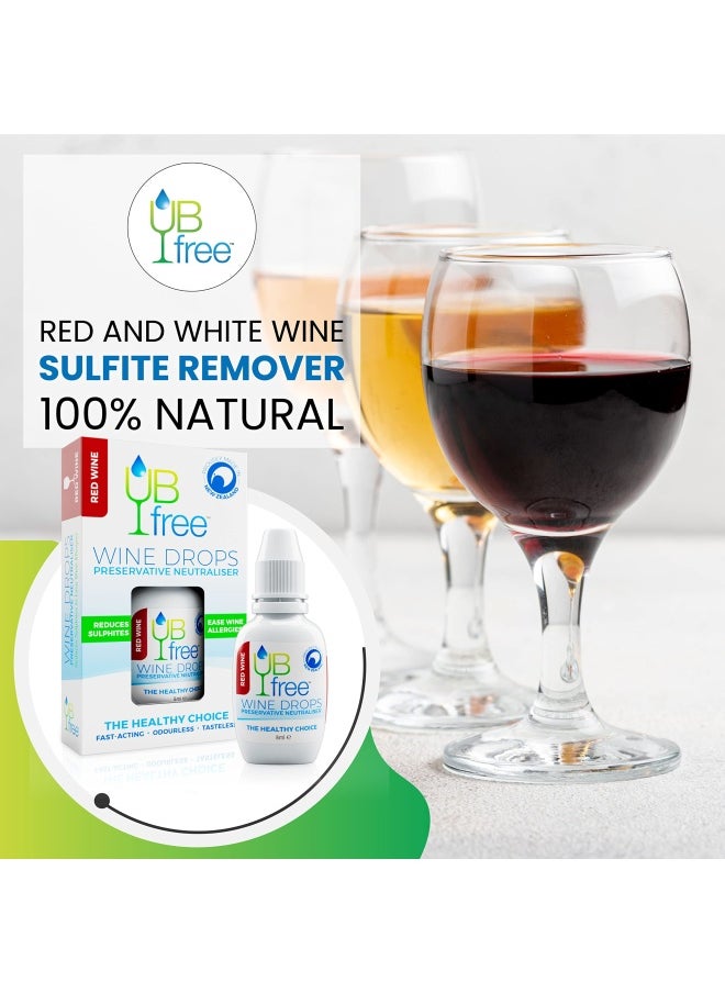 UB FREE UBfree Wine Drops  2pk Red  Removes Sulfites and Histamines from Red Wines  Naturally Eliminate Wine Headaches Sensitivities and Allergies  Odorless and Tasteless  Discrete and Portable  - Image 2
