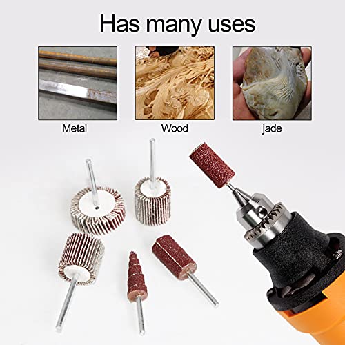FPPO 40 PCS Abrasive Flap Wheel Sander,80 Grit 3mm Shank Diameter Cone Shape Abrasive Sandpaper Flap Sanding Wheel Grinding Head for Rotary Tool - Image 2