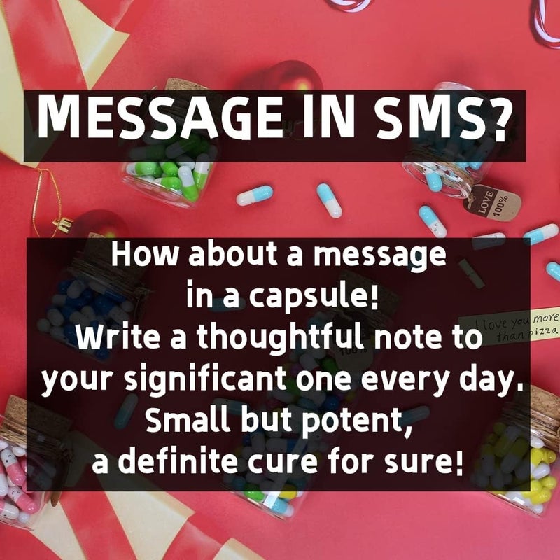 Infmetry Valentines Day Gifts For Her Him Boyfriend Girlfriend Capsule Notes Pills in a Glass Bottle Letter Messages For Couples Men Women (Pink 25pcs) - Image 3